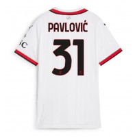 Camisa de time de futebol AC Milan Strahinja Pavlovic #31 Replicas 2º Equipamento Feminina 2024-25 Manga Curta